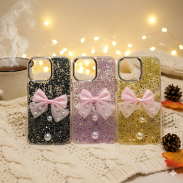 Apple iPhone 14 Pro Max Radiant Ribbon Glitter Bow Mobile Cover