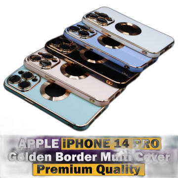 Apple iPhone 14 Pro Multi Golden Border Camera Protection Cover