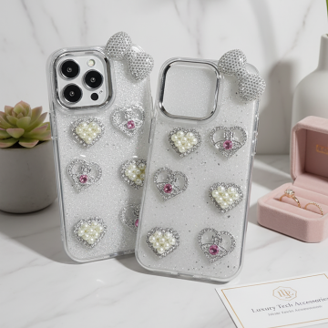 Apple iPhone 15 Pro Glitter Stone Camera Protection Mobile Cover - Image 2