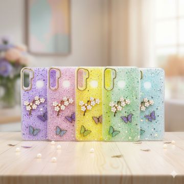 Apple iPhone 8 Plus Butterfly Glitter Fancy Mobile Cover - Image 2