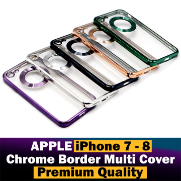 Apple iPhone 8 Soft Multi Chrome Border Camera Protection Cover