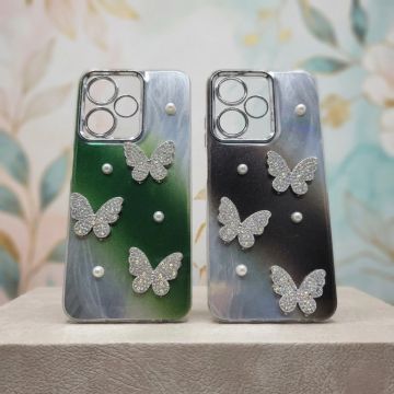 Stylish Tecno Spark 20C Gradient Butterfly Shadow Daily Use Resilient Cover