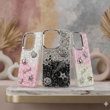 Xiaomi Redmi 13 Girly Glitter Case Good Luck Heart Edition
