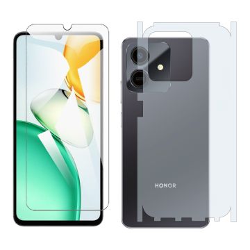 Honor play 10 Polish Tempered Glass Premium Quality + Back Matte Thin Sheet Protector 2-in-1 Combo Deal
