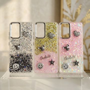 Samsung A32 Girly Glitter Case Good Luck Heart Edition