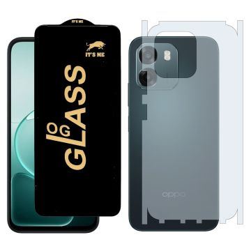 Oppo a6 HD OG Premium Quality Glass + Back Matte Thin Sheet Protector 2-in-1 Deal