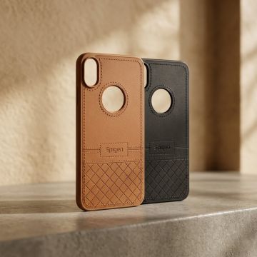 Apple iPhone XS Max Ergonomic Leather Texture Case Premium Handheld Experience