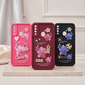 Cute Multicolor Love Heart Back Cover for Samsung A20s Premium Fit