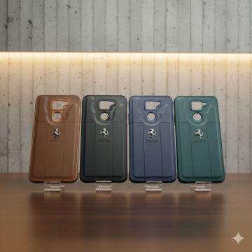 Premium Leather Type Soft Silicone Protective Case for Xiaomi Redmi Note 9
