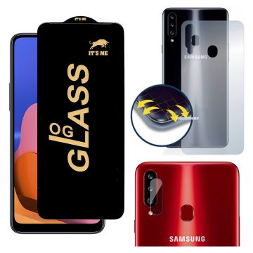 3-in-1 Full Protection for Samsung a20s: HD + Matte + Camera