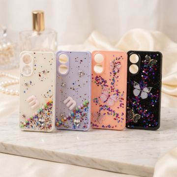 Stylish Multicolor Glitter Premium Phone Case For Oppo A78