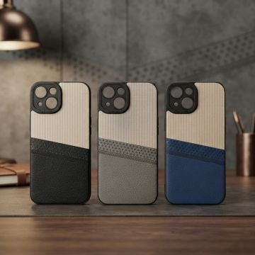 Apple iPhone 15 Case Multicolor Dual Tone Premium Soft Leather Back Cover