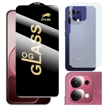 Oppo a6 Pro HD OG Premium Quality Glass + Back Matte Thin Sheet Protector + 9H Back Camera Lens Protector 3-in-1 Pack