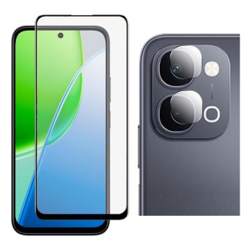 Vivo Y31d 9D Glass Edge to Edge Full Protection + 9H Back Camera Lens Protector 2-in-1 Combo Protection