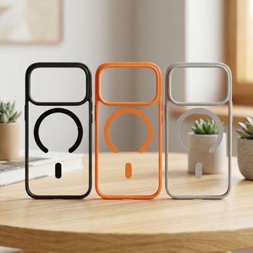 iPhone 17 Pro Transparent Shockproof Case with Colored Bumper Frame