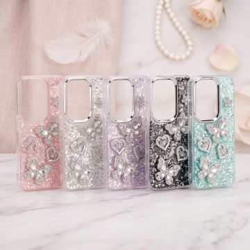 Tecno Camon 50 Shining Glitter Multicolor Butterfly Girls Case