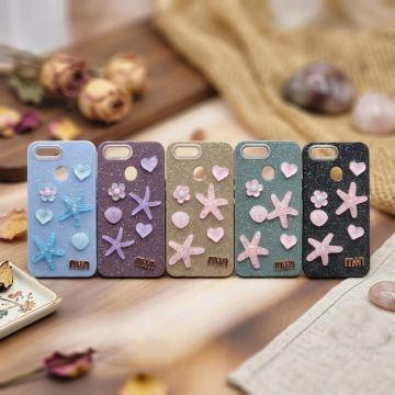 Premium Quality Glitter Starfish Ladies Case For Oppo A12