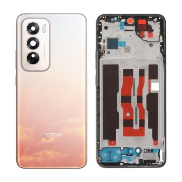 Oppo Reno 12 Full Body Housing - Complete Casing with Middle Frame, Back Door, Buttons & Lens - Pink