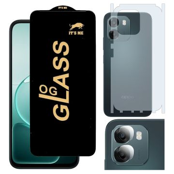 Oppo a6 HD OG Premium Quality Glass + Back Matte Thin Sheet Protector + 9H Back Camera Lens Protector 3-in-1 Pack
