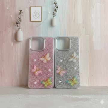 Premium Realme C53 Back Cover Featuring Shimmering Butterfly Motif and Crystal Accents