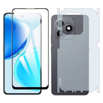 Honor x8d 9D Glass Edge to Edge Full Protection + Back Matte Thin Sheet Protector 2-in-1 Combo Protection