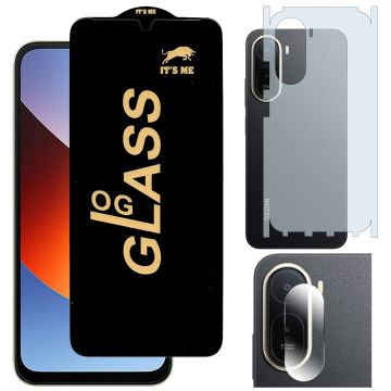 Xiaomi Redmi A7 Pro HD OG Premium Quality Glass + Back Matte Thin Sheet Protector + 9H Back Camera Lens Protector 3-in-1 Pack