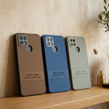Oppo A15s Ergonomic Leather Texture Case Premium Handheld Experience