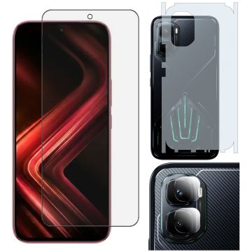 Infinix gt 50 Pro Gorilla Glass 9H Unbreakable Premium Protector + Back Matte Thin Sheet Protector + 9H Back Camera Lens Protector 3-in-1 Pack