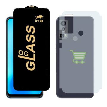 DCode Bold 2 Combo: OG Glass Screen Protector + Carbon Fiber Back Skin - Image 2