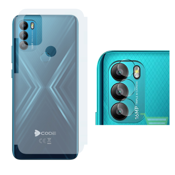 DCode Bold Back Protection Combo: Carbon Fiber Skin + Camera Lens Protector - Image 2