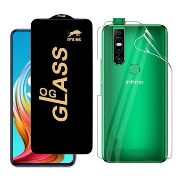 2-in-1 360 Protection for Infinix s5 pro: HD Glass + Back Jelly