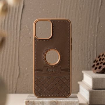Apple iPhone 12 Ergonomic Leather Texture Case Premium Handheld Experience