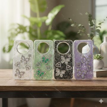 Premium Tecno Spark 30C Back Cover Featuring Shimmering Butterfly Motif and Crystal Accents