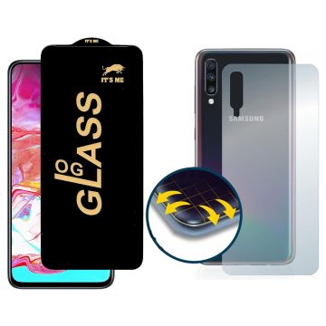 2-in-1 360 Protection for Samsung a70: HD Glass + Back Matte