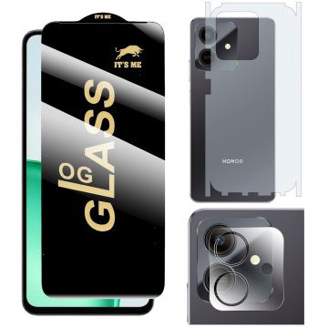 Honor play 10 HD OG Premium Quality Glass + Back Matte Thin Sheet Protector + 9H Back Camera Lens Protector 3-in-1 Pack