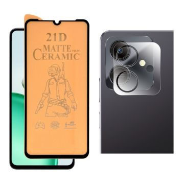 Honor play 10 Ceramic Matte Glass Unbreakable Protector + 9H Back Camera Lens Protector 2-in-1 Protection Bundle