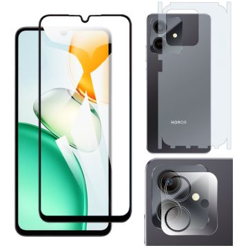 Honor play 10 9D Glass Edge to Edge Full Protection + Back Matte Thin Sheet Protector + 9H Back Camera Lens Protector 3-in-1 Combo Deal