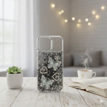 Premium Apple iPhone 17 Pro Max Back Cover Featuring Shimmering Butterfly Motif and Crystal Accents