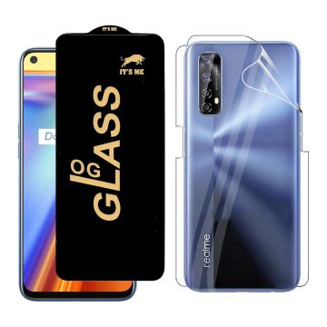 2-in-1 360 Protection for Realme 7: HD Glass + Back Jelly