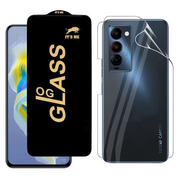 2-in-1 360 Protection for Tecno camon 18 premier: HD Glass + Back Jelly