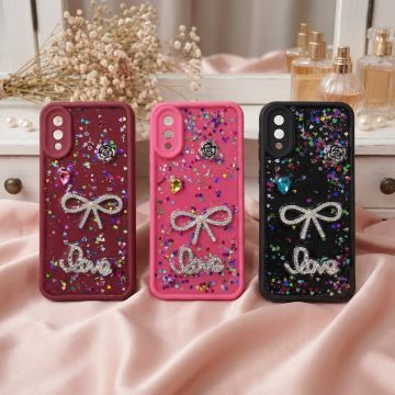 Samsung Galaxy A02 Back Cover – Glitter Love Multicolor