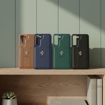 Premium Leather Type Soft Silicone Protective Case for Samsung Galaxy S22