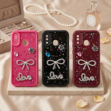 Samsung Galaxy A20 Back Cover – Glitter Love Multicolor