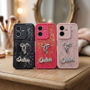 Vivo Y35 Queen Still Glitter Case Glossy Finish