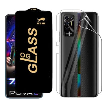 2-in-1 360 Protection for Tecno pova 2: HD Glass + Back Jelly