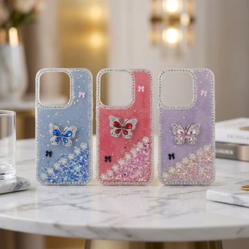 Ultimate Xiaomi Redmi 15C Butterfly Visual Stone Polished Stylish Phone Wrap