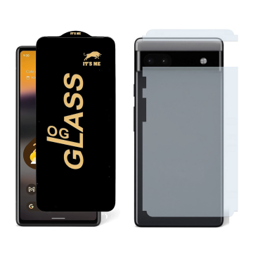 Google Pixel 6A Combo: OG Glass Screen Protector + Carbon Back Skin - Image 2
