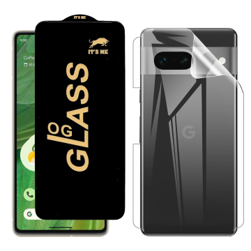 Google Pixel 7 Protection Pack: OG Glass + Clear Back Jelly Film - Image 2