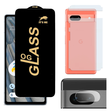 Google Pixel 7A 3-in-1 Kit: OG Glass + Carbon Back Camera Protector - Image 2