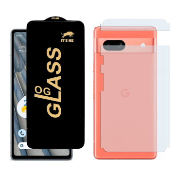 Google Pixel 7A Combo: OG Glass Screen Protector + Carbon Back Skin - Image 2